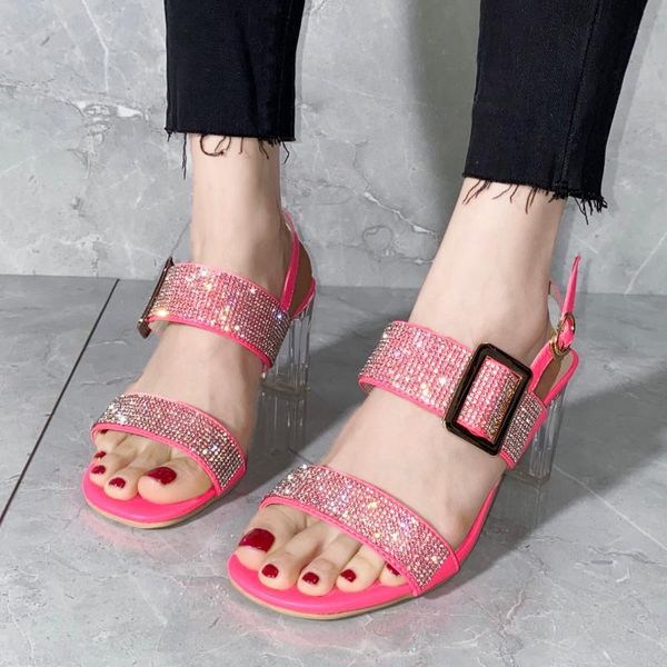 

diamond sandal for women 2021. square with fish mouth fashion sandals woman, Black