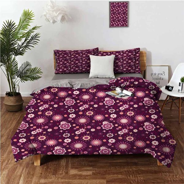 

abstract floral arrangement with a variety of cute flowers in calming environmentbedding 3-piece set