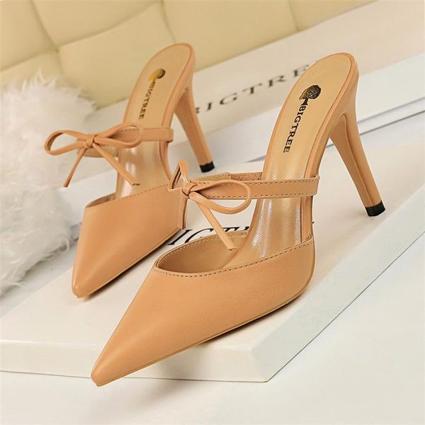 

pointed heels valentine shoes mules high heels dress shoes women fetish high heel slippers women pumps elegant for woman, Black