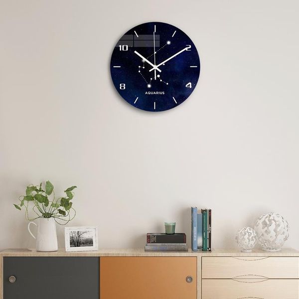 

aquarius acrylic wall clock modern design silent clockwork digital wall clock for living room watch home decor gift