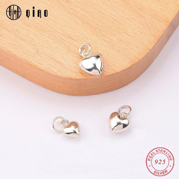 

один кусок 925 стерлинговое серебро стереоскопическое сердце кулон гладкое сердце ювелирные изделия подвески подвеска для ожерелья браслет 3