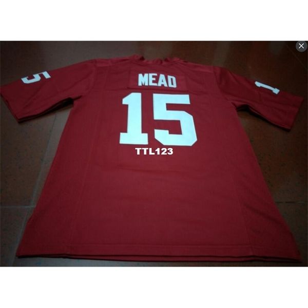 

121 #15 jeffery mead red white oklahoma sooners alumni college jersey or custom any name or number jersey, Black