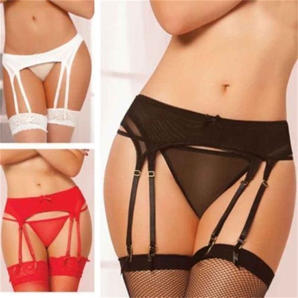 

new women lace suspender garter belt black g-string thong set for stocking, Black;white