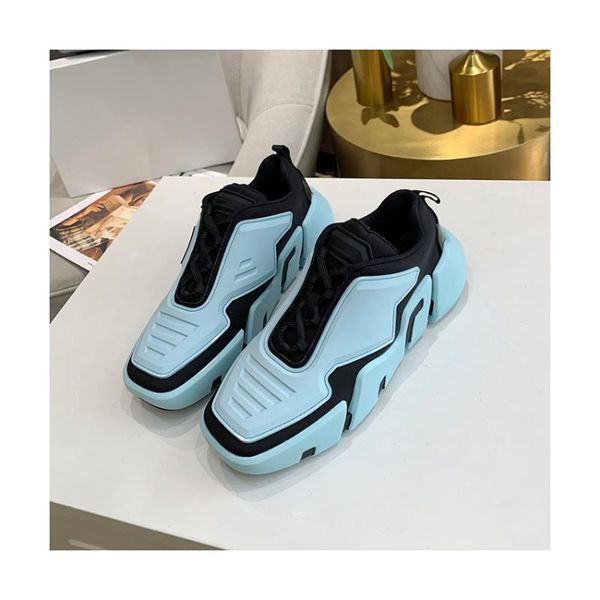 

couple's dad shoes european station new style square head color matching thick bottom casual for women's handsome sports shoes, Black