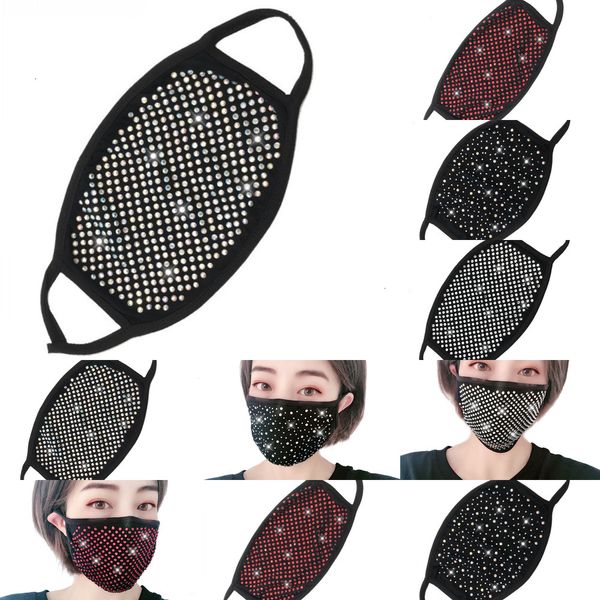 

dhl shipping bling party masquerade mouth cover crystal face masks veil decoration club fashion rhinestone mask for wome ogvjm, Black