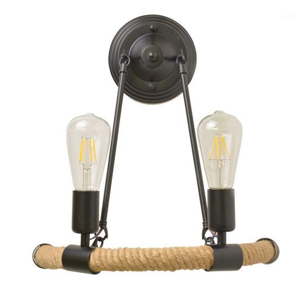 

industrial rope edison wall light american style wall lamp bedroom retro staircase corridor pastoral vintage iron rope lamp1