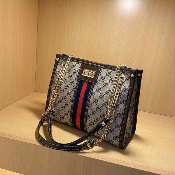 

75% off french niche chain bag women's new classic printed tote bag versatile one shoulder diagonal cross contrast handbags