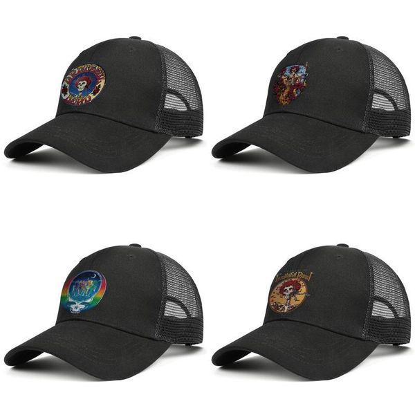 

the famous grateful dead skull and roses logo adjustable trucker cap fashion baseball hat vintage dad ball caps for men women roses your, Blue;gray