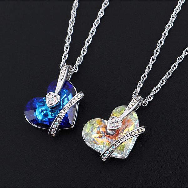 

pendant necklaces baffin romantic colorful heart necklaces&pendants crystals from for women wedding silver color jewelry mothers gift