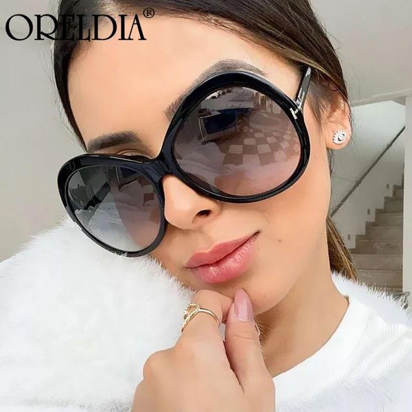 

sunglasses ladies oversized round cat eye 2021 retro gradient men and women t-shaped big frame, White;black