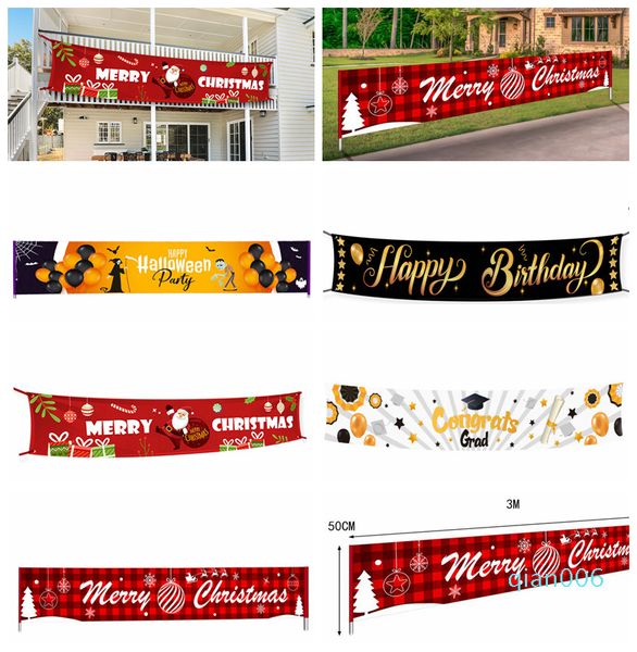 

factoryab2ubirthday merry graduate christmas happy streamer halloween banner large xmas sign house home party decor props 3m*50cm f