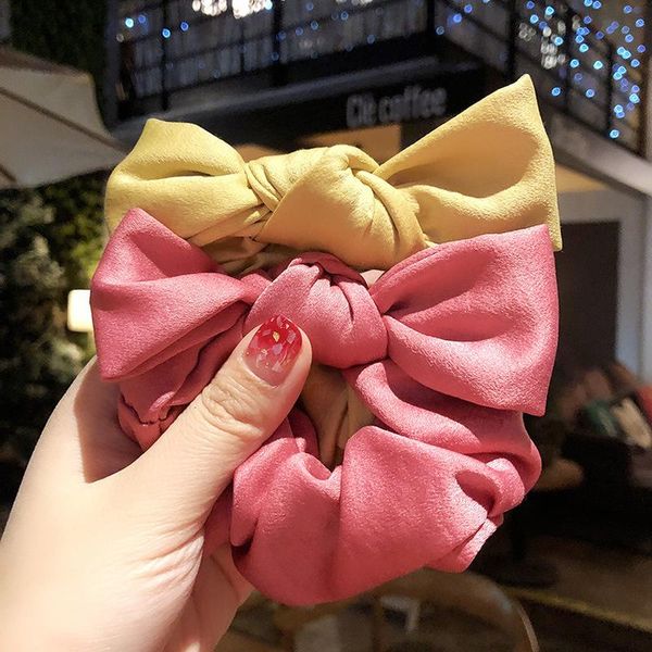 

hair accessories 2021 korea style sweet ribbon bow rubber band loop simple cute girl trendy rope for women fashion