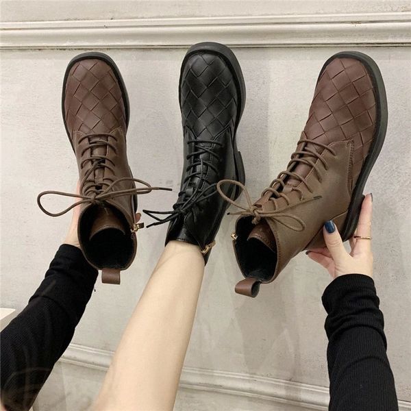 

cootelili women nakle boots shoes 3.5cm heel round toe boots for woman fashion zip shoes platform botas mujer size 35-40 #5w9k, Black