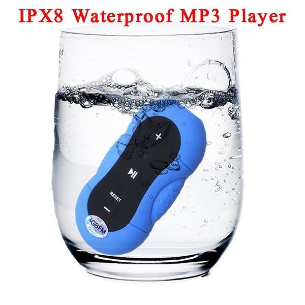 

ipx8 waterproof mp3 player diving swimming music player mp3 earphone surf sports swim mini headset fm radio cap glasses