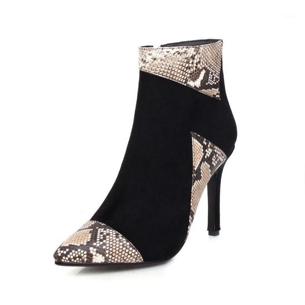 

boots big size pointed personality short women shoes ankle for ladies woman winter1, Black
