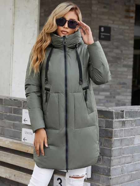 

hailuozi drawstring hooded puff winter coat m4sq#, Black