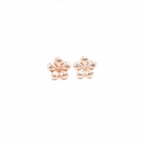 

classic flowers stud earrings gold white rose three color suitable contracted 5 petal style ear nails for women, Golden;silver