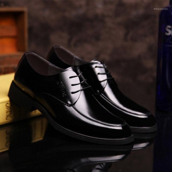 

dress shoes fashion layer leather casual breathable men's trend business large size shoes1, Black