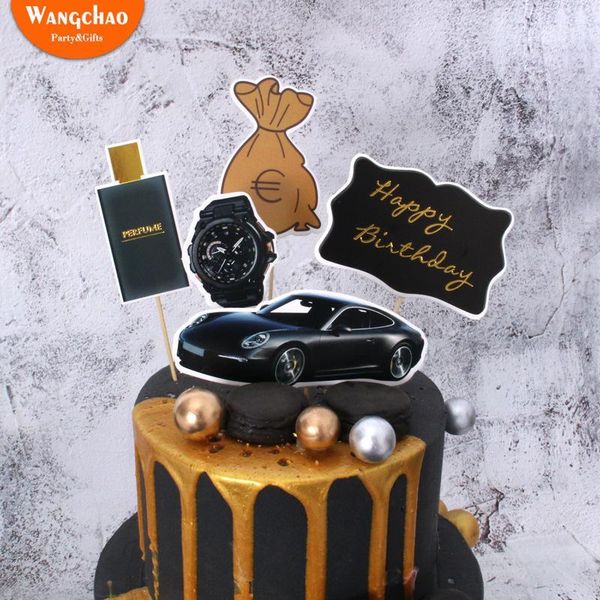 

5pcs to be rich series money cake er kids happy birthday birthday party supplies cake decorating kids favors1