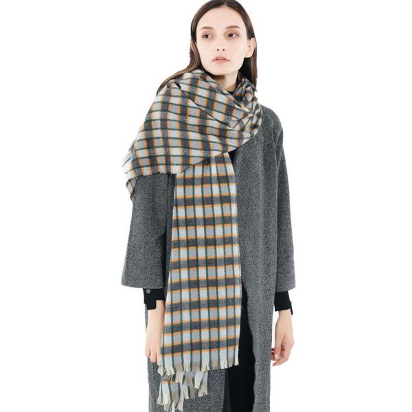 

scarves 190*65cm cashmere imitation shawl scarf autumn winter men foulard square hijab ladies wrap muffler pareo female, Blue;gray