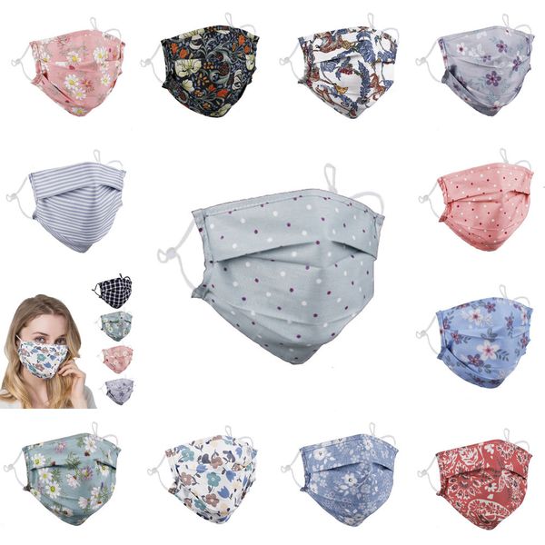 

black mask dustproof smog pm2.5 fashion face masks protection boys girls cotton printed chrysanthemum facemask 8 narg4