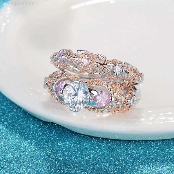 

original cupronickel cz box diamond set with fit pandora style wedding ring engagement jewelry for women girls, Silver