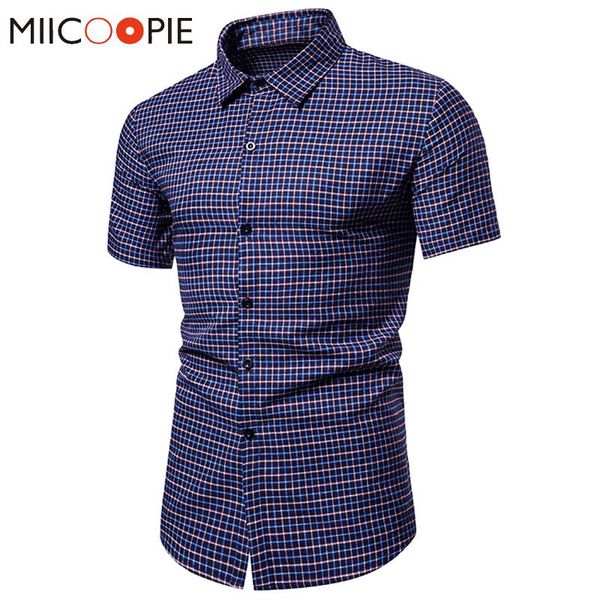 

бренд мужская мода одежда несколько стилей с коротким рукавом клетчатые рубашки для мужчин -3xl летняя пуговица папирами социальная вьюлина, White;black