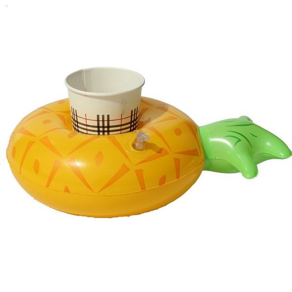 

donut inflatable flamingo drink cup watermelon holder pineapple shaped floating mat summer beach swimming pool coaster d