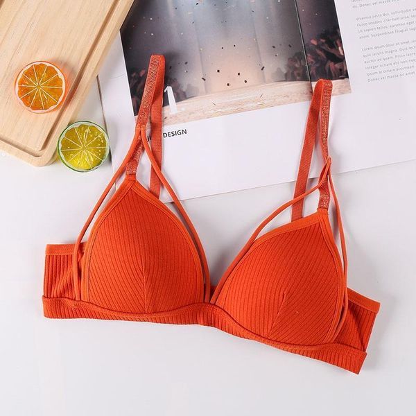 

threaded cotton underwear women's adjustable ladies bra back breasted bra comfort intimates lingerie11, Red;black