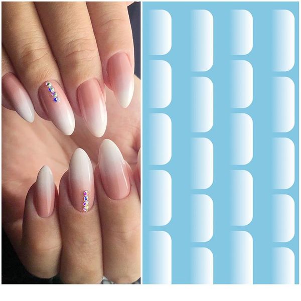 

1 pc opal nail art transfer stickers protein white water decals gradient nature nail diy tips french nails design dec qylbey, Silver;gold