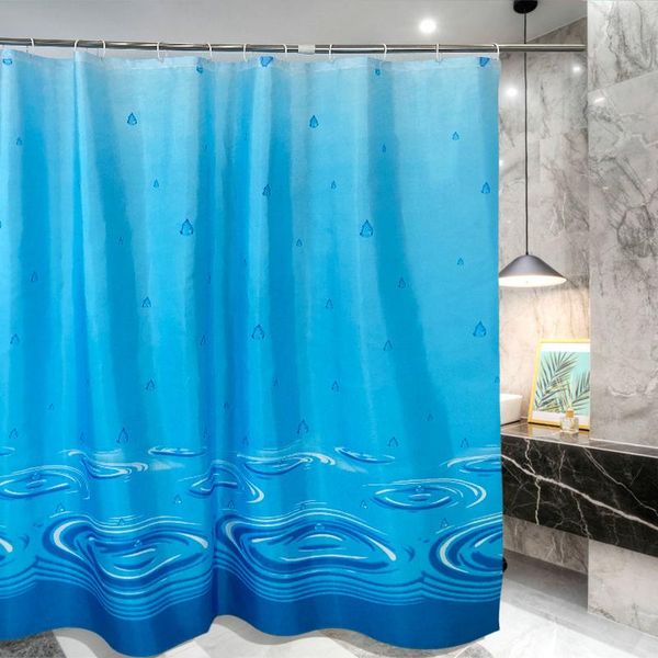 

shower curtains lake blue waves curtain set with 12 hooks bathroom decoration