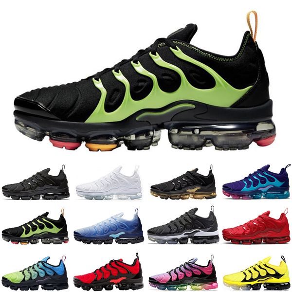 

tn plus neon men women running shoes triple black ice blue cool grey rainbow athletic mens womens trainers sports sneakers runners