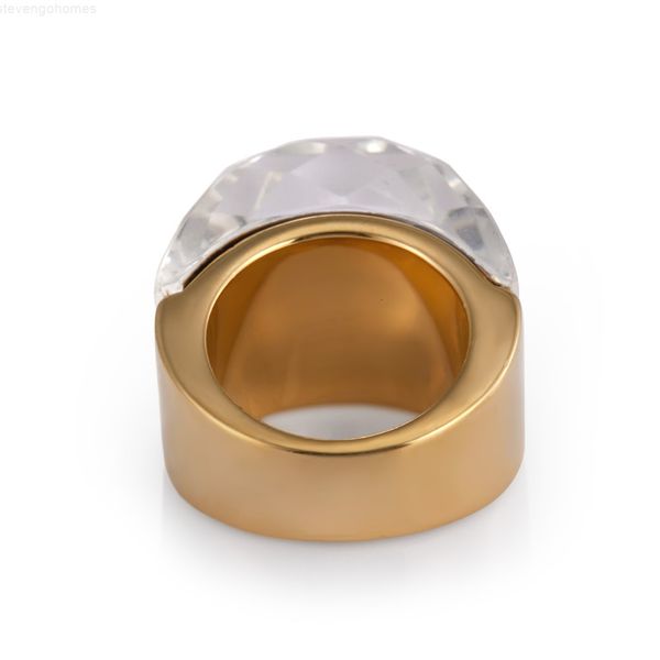 

glass europe stainless steel ring rings translucent crystal mix color, Silver