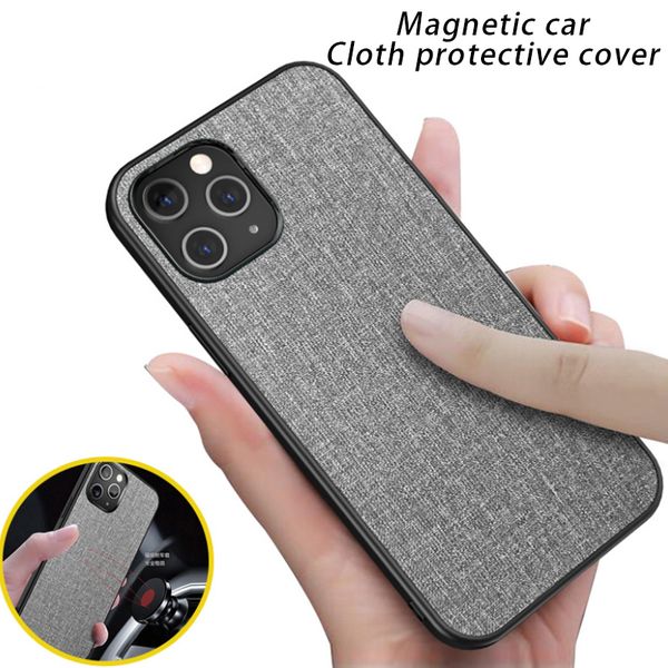 

car magnetic phone case for iphone 12 pro max cloth slim matte back cover for iphone 11 12 pro max xs max xr x 7 8 plus se 2020