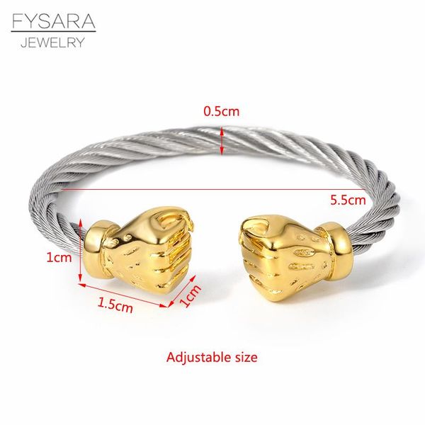 

fysara gold black fist cable wire bangles vintage cuff bracelets fashion jewelry fashion accessories men cuff punk bracelets wmtmgz