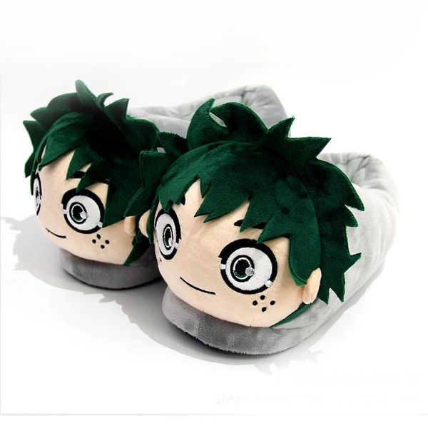 

cute cartoon plush slippers women's home indoor warm winter girls cotton slides soft comfort size female sandals, Black