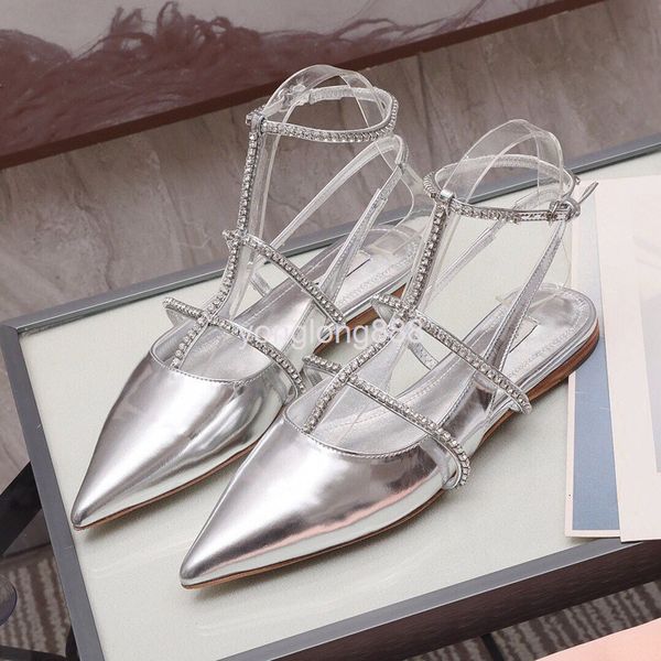 

sandals flat bottomed pointed sandals women's summer t-strap single word buckle shoes back empty roman, Black