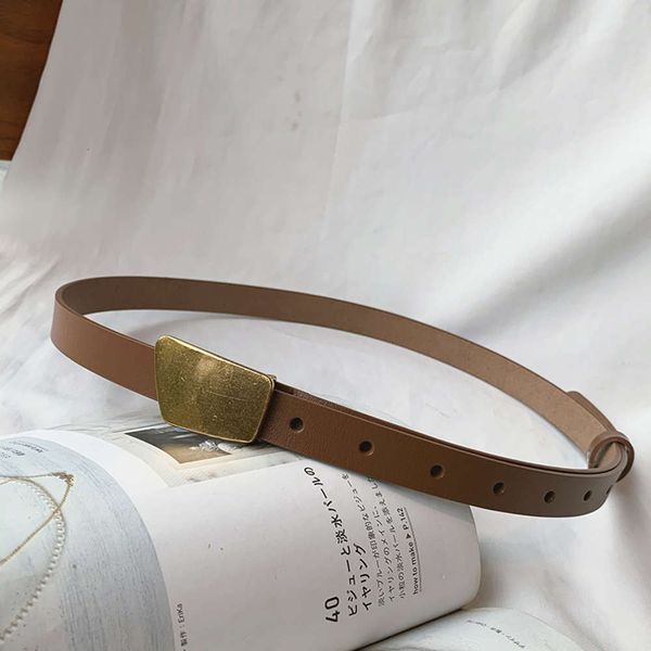 

irregular trapezoidal smooth buckle cow leather belt, women's dress, jeans and casual belt, Black;brown