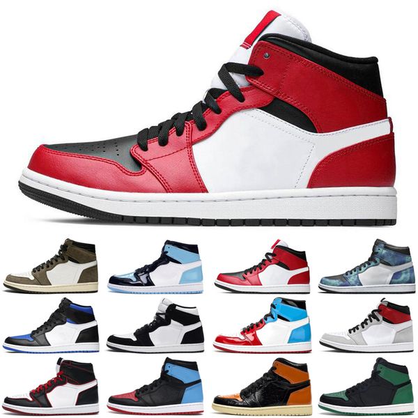 

jumpman 1 1s men women basketball shoes bloodline shadow fearless chicago gold toe mens trainers sport sneakers