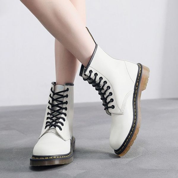 

martin women's white british style couple of short big size cow leather boots european american trend male shoes female 9nq9, Black