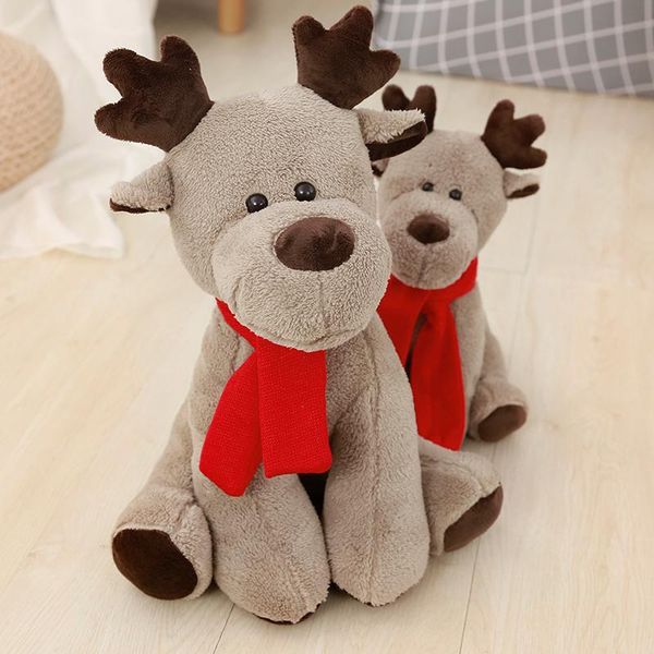 

28 38cm elk plush toy simulation stuffed aniaml soft christmas deer doll for kids children xmas home decoration ornaments wmtiaw