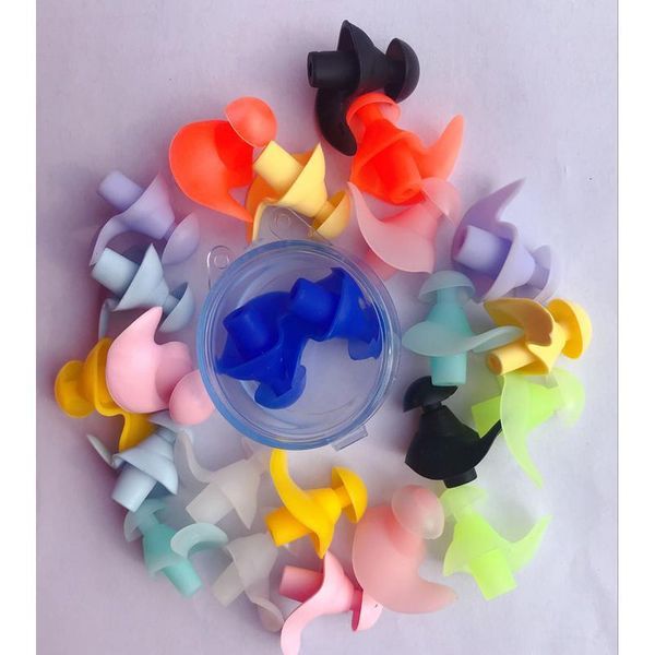 

1 pair sile swimming earplugs waterproof dustproof spiral soft swim ear plugs clips diving water sports swimming acc sqclia