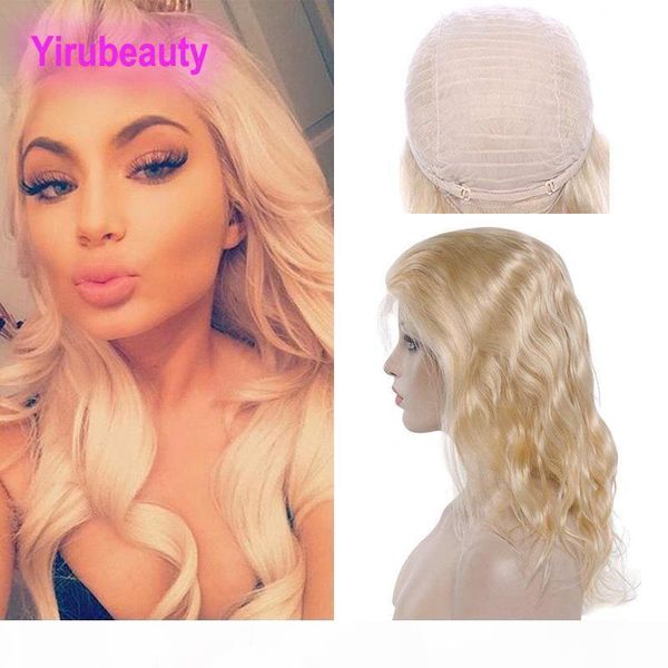 

malaysian human hair 13x4 lace front wig 613# blonde color body wave virgin hair 8-28inch lace front wig hair products, Black;brown