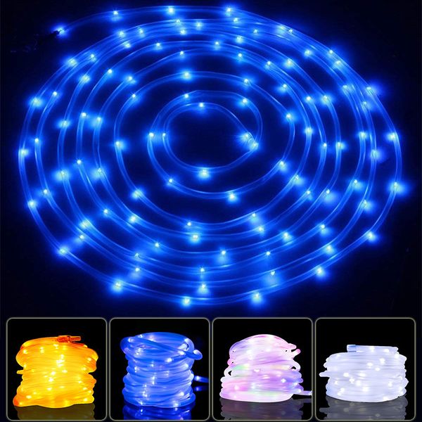 Garland String Lights 100 LED Solar Rope Tube Home Garten Lampe Weihnachtsdekoration Fariy Patio Lights Guirlande Lumineuse LED Y200903