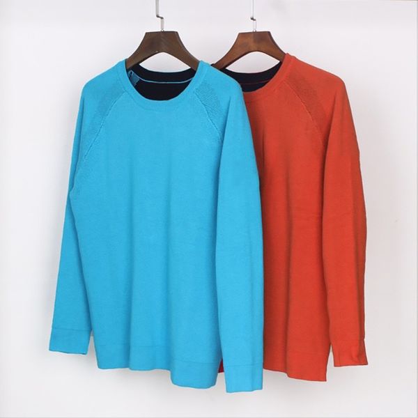 

2020fw new men round neck sweater knitwear couple pullover ladies long sleeve knitwear color blue orange size -xxl, White;black