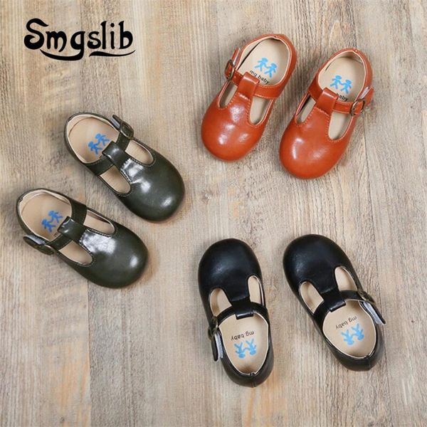 

kids shoes children boys girls pu leather shoes baby retro toddler black patent leather princess party tenis-infantil shoes 201113, Black;red