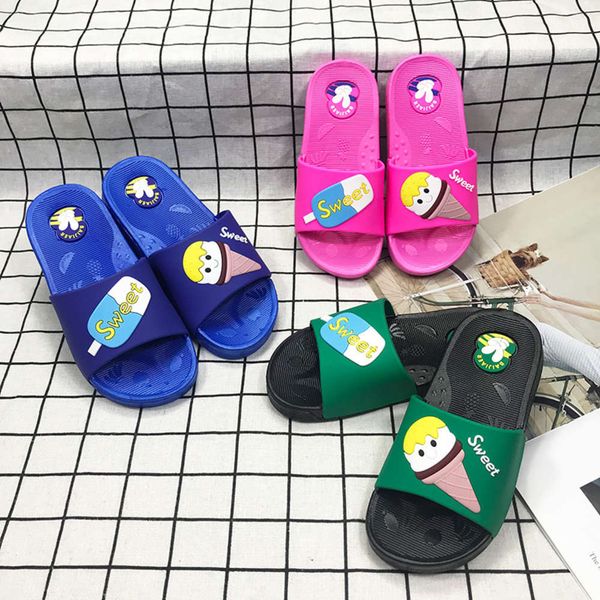 

ice cream slippers for children cartoon, Black;red