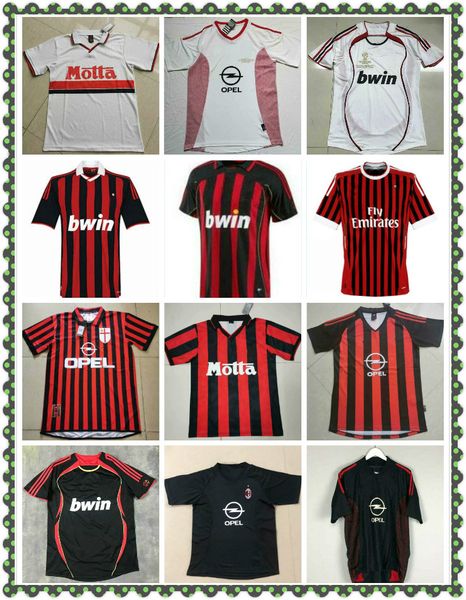 

1994 1996 1997 1998 ac retro ronaldo ronaldinho soccer jersey beckham boban shevchenko baresi ruicosta weah savicevic football shirt kits, Black;yellow