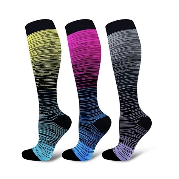 

3 pairs compression socks for women men - stockings,nursing,hiking,travel flight socks-running & fitness 211221, Black;white