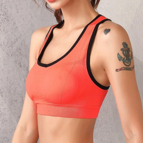 

women breathable sports bra wirepadded push up for running yoga, White;black